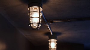 Two Industrial Lights On Ceiling Flicker Stock Footage SBV-351739419 - Storyblocks