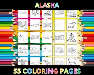 Printable Alaska Coloring Pages for Kids & Adults | 55 Pages | Instant Digital Download PDF | Nature and Wildlife Coloring Sheets Collection - Etsy