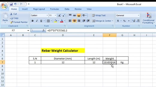 2K views · 26 reactions | How to calculate weight of steel bar in kg | By Excel | Civil Concept | Facebook