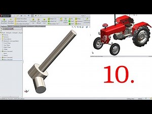 SolidWorks Tutorial Tractor 10.Front tire Axle mounting 1