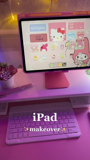 Hello Kitty iPad Makeover - Cute and Aesthetic Pink Setup