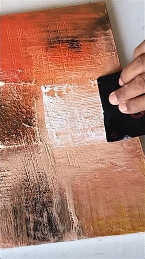 Create Luxury Textured Abstract Art on Canvas | Acrylic Palette Knife Painting Tutorial #art #short