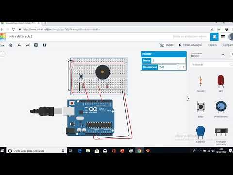 tinkercad-arduino botao buzzer