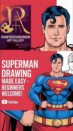 Draw Superman Step by Step |How to draw Superman for beginners |Easy Superman drawing #superman #art
