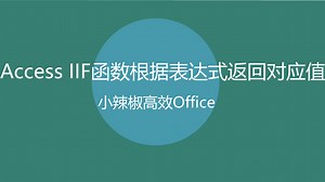 Access流程函数IIF函数可以根据表达式返回特定的值