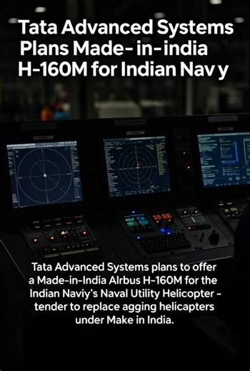 Tata Advanced Systems plans to offer a Made-in-India Airbus H-160M for the Indian Navy’s Naval Utility Helicopter tender to replace ageing helicopters under Make in India. #IndianNavy #TataAdvancedSystems #H160M #MakeInIndia #NavalAviation #DefenceProduction #Airbus #DefenceNews | Indian Defence Times