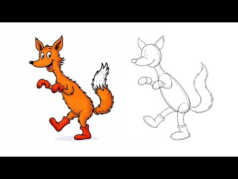 How to draw dr seuss fox in socks step by step