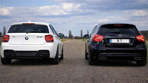 Mercedes A45 AMG Vs BMW M135i 0 To 250 Kmh Autobahn Acceleration Test