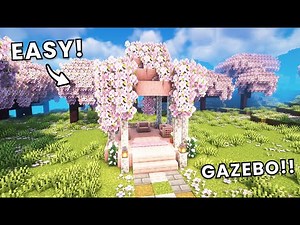 Minecraft: Cherry Blossom Gazebo Tutorial (Easy)🏠