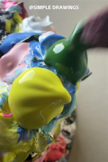 When Jacaranda Blooms Above the Clouds 🌙 Spring Art #painting #acrylicpainting#shorts