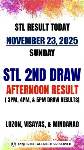 STL Today 2nd Draw Result Nov 23 2025 - PCSO
