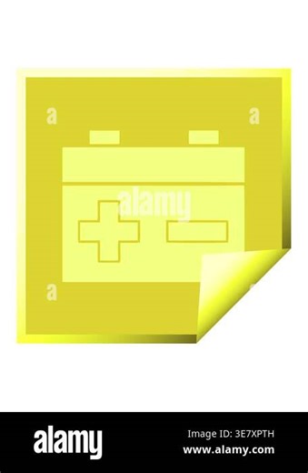 changing color animation of square peeling sticker cartoon of a car battery Stock Video Footage - Alamy