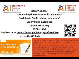 Introducing the new EEF Guidance Report A Schools Guide to Implementation