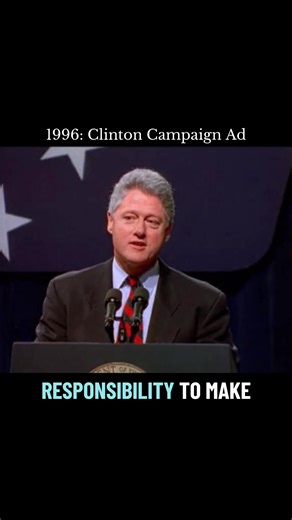 🗃️ In an ad for his 1996 reelection campaign, President Bill Clinton said his job was to “take care of the American people.” #uspolitics #billclinton #campaign #1990s #history