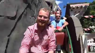 861K views · 229 reactions | Opened in 1914, the "Rutschebanen" at Tivoli Gardens in Denmark is the 2nd oldest roller coaster in the world! The ride even has a "manual braking system" in the form of a "brakeman" that rides every train! Watch this whole video as we get a special ride on this classic attraction! | Theme Park Review | Facebook