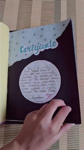 English Portfolio#The necklace portfolio file#youtubeshorts #class10english#shorts