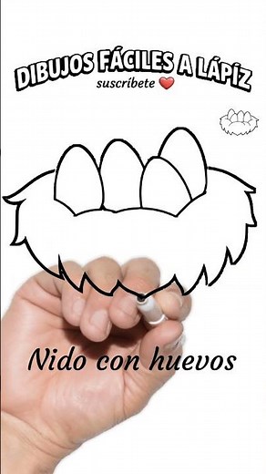Dibuja un nido de huevos que no parezca un plato de espaguetis mutantes 🪺 Dibujos fáciles a lápiz