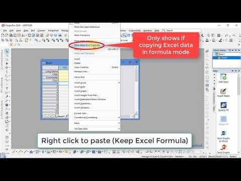Copy Data with Cell Formula from Excel to Origin