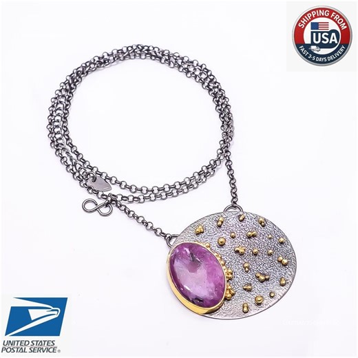 Ruby Handmade Necklace 925 Sterling Silver July Birthstone Jewelry