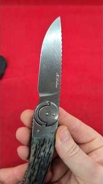 Stainless Damascus Folder with Giraffe Bone by Alfred Dobner