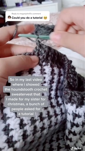 How to Crochet a Houndstooth Sweater Vest Tutorial