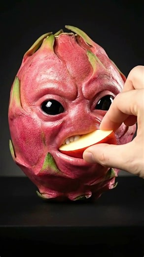 A Dragon Fruit Eating an Apple?! 🍎🐉 ASMR