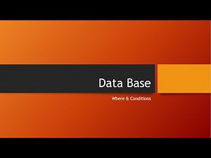 SQL - 15 - Where & Conditions
