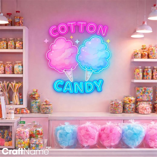 Cotton Candy Decorative Neon Light for Sweet Shop, LED Wall Sign for Dessert Bar and Birthday Party Setup - Etsy