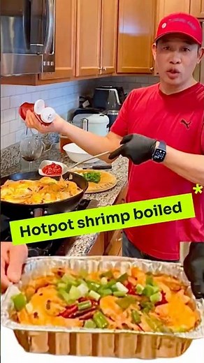 Hot pot shrimp boiled