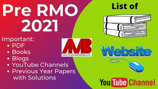 Pre RMO and RMO 2024 | Books | PDF | YouTube | Blogs |Solved Papers