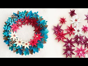 Paper Flower Christmas Wreath | Paper Flower Christmas Tutorial Easy Paper Flower Wreath