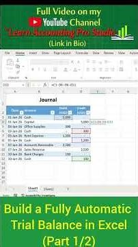 Build a Fully Automatic Trial Balance in Excel that Updates Instantly. #excel #exceltips