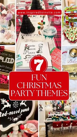 7 fun Christmas Party Theme Ideas! #christmaspartyideas #christmaspartythemes #christmasparty