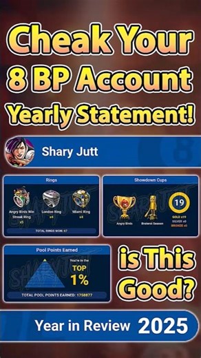 🤯 8 Ball Pool New Year in Review 2025 #8ballpool #8ballpoolgame #viral #sharyjuttgamer #shorts