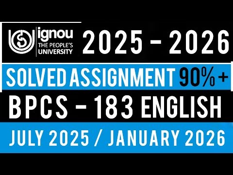 BPCS 183 SOLVED ASSIGNMENT 2025-26 | BPCS 183 SOLVED ASSIGNMENT 2025-26 IN ENGLISH | BPCS 183