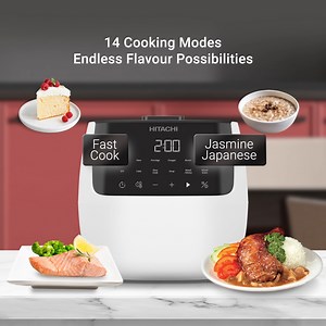Transform your kitchen with Hitachi Microcomputer Rice Cooker. Its modern design and 14 cooking modes make it easy to create a variety of dishes, from savory meals to sweet treats. Experience cooking efficiency and style in one appliance. Learn more or shop today: https://www.hitachi-homeappliances.com/sg/products/rice-cooker/microcomputer/rz-r18xn-w.html?productId=rz-r18xn-w #Hitachi #HitachiHomeAppliances #HomeAppliances #RiceCooker #HomeCooking | Hitachi Home Appliances