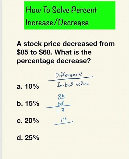 How To Solve Percent Decrease | Math Problem