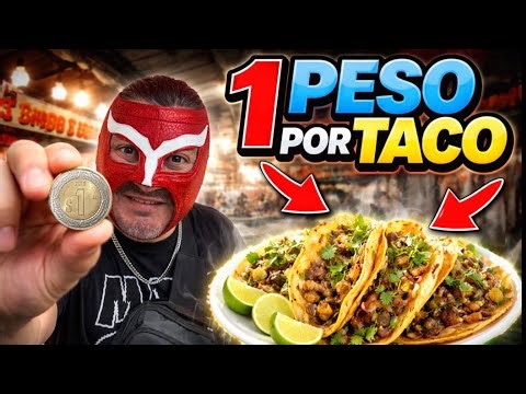 Trying the cheapest $1 Peso tacos in Monterrey 🇲🇽