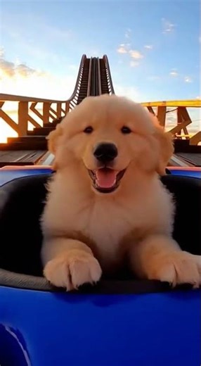 Doggo enjoying the ride! 🎢🐕 #RollerCoaster #Dogs #AI
