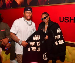 Ashanti Flaunts Baby Bump In Beautiful Blue Dress Following Pregnancy Announcement With Nelly