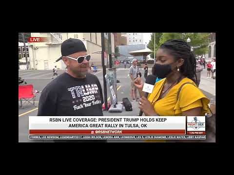 RSBN interviewing Steven aka BeerMan at Tulsa Trump Rally