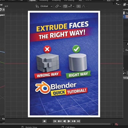 Stop Extruding Faces the Wrong Way in Blender! (Fix This Common Mistake) #blender #3d