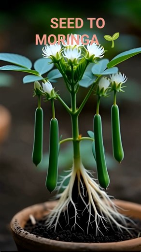 Moringa Plant Life Cycle in a Clay Pot | Satisfying Timelapse #shorts