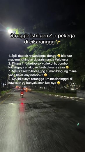 Kalau pulang kerja malem selalu was was meskipun katanya sih amann, please info dari warlokkk nihhh #cikarang #workingwife #cikarangpeople #lippocikarang