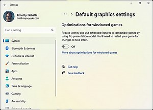 Turn Optimizations for Windowed Games On or Off in Windows 11