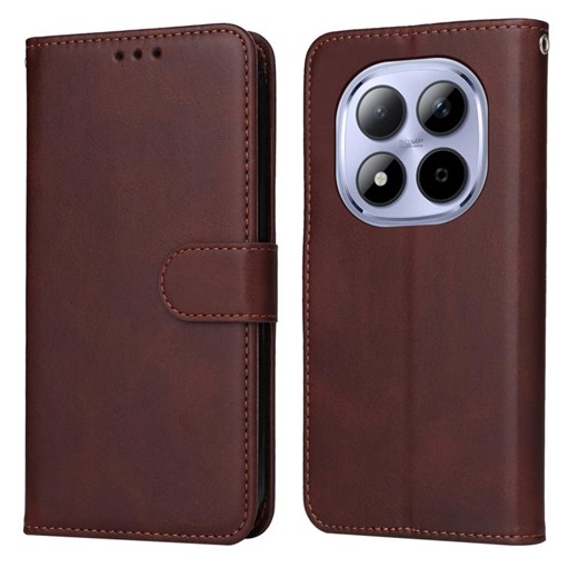 [$1.69] For Redmi Note 15 Pro 4G Global 163.2mm Classic Calf Texture Flip Leather Phone Case(Brown)