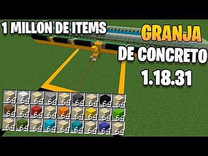 Minecraft Bedrock: GRANJA DE CONCRETO (ARENA/GRAVA/YUNQUE) 1.18.31
