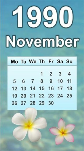 November 1990 Calendar