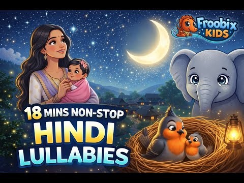 Hindi Lullabies for KIds | Non-Stop Bedtime Songs (18 Min) | सो जा सो जा | FroobixKids Nursery Rhyme