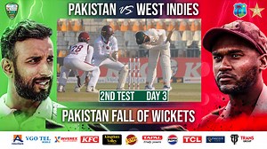 7.2M views · 101K reactions | Pakistan Fall of Wickets | Pakistan vs West Indies | 2nd Test Day 3 | PCB | M2I1A #PAKvWI | #RedBallRumble | Pakistan Cricket Team | Facebook